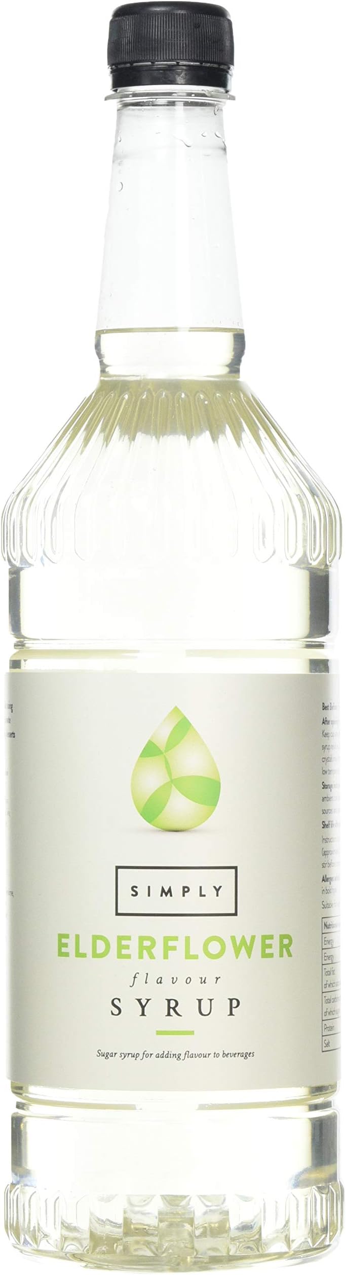Simply Elderflower Syrup, Vegan & Nut Free Flavoured Syrup for Coffee, Cocktails & Baking (1 Litre)