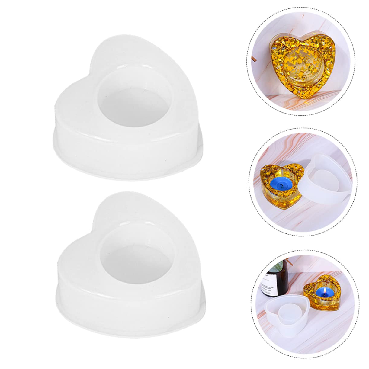 ARTIBETTER 5 Set Stampo Epossidico Di Cristallo Per Candele Cera Stampo Per Saponi Stampo Manuale Stampo in Silicone Fai Da Te Stampo Epossidico Fai Da Te Bianca 2 Pezzi * 5