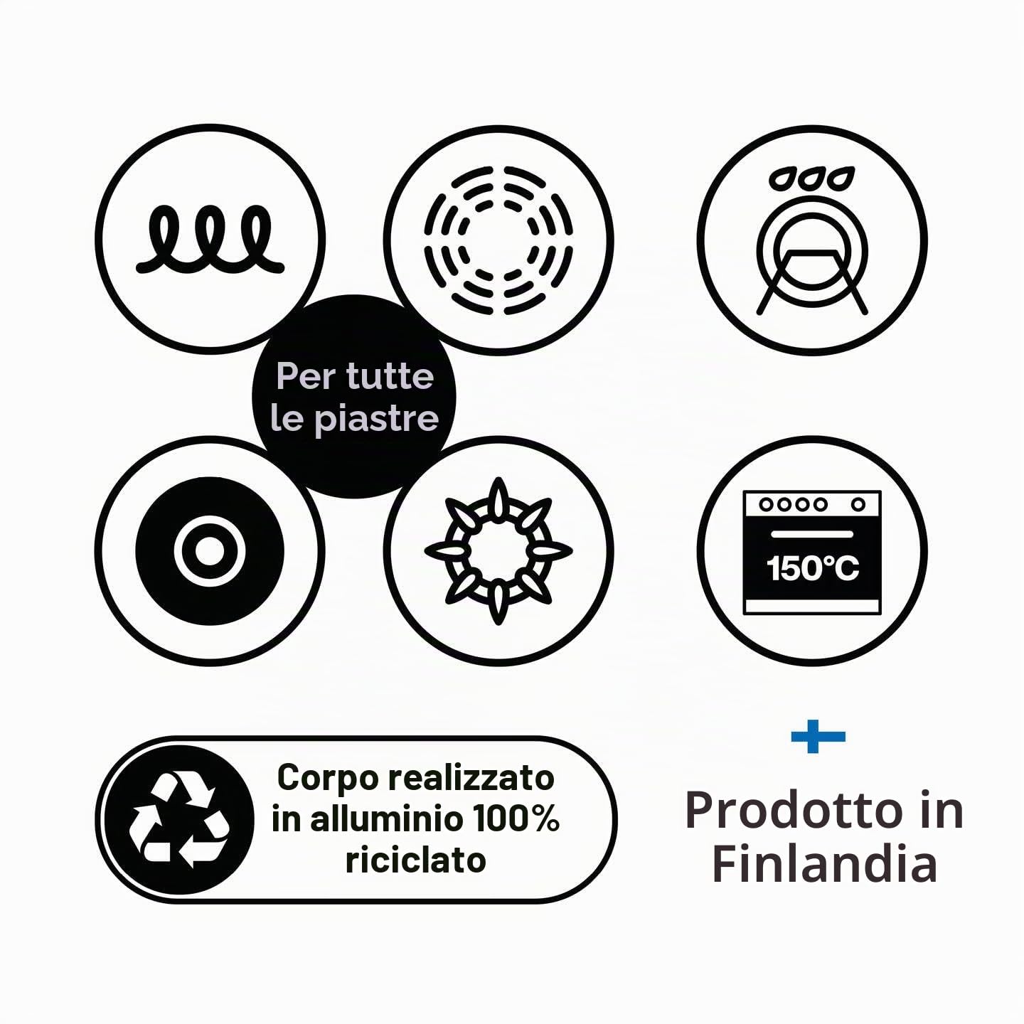 Fiskars Casseruola con Coperchio, Hard Face, Diametro 26 cm | Capacità: 5 litri, Rivestimento Antiaderente, Resistente ai Graffi, Alluminio/Plastica, 1075527