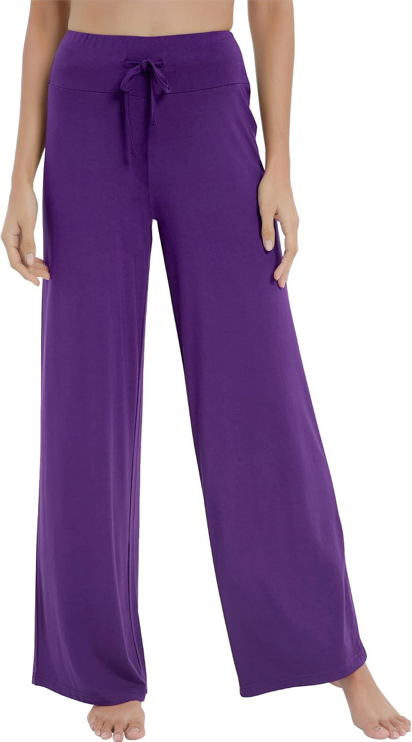 NACHILA Women's Pajama Bottoms-Viscose Made from Bamboo, Wide Leg Lounge Pants Cool Yoga Pants Soft Sweatpants