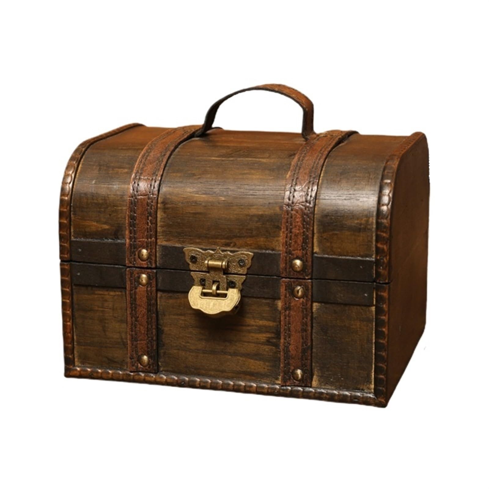 YShiuoL Wooden Storage Box Wooden Jewelry Storage Box Vintage Treasure Chest For Organizer(Color5)