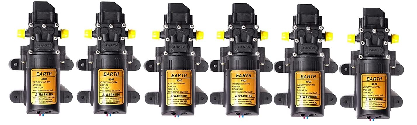 Garden Basket Hubb Heavy Duty 12V DC Electric Battery Operated Sprayer Pump Motor 12 Volt for Farmers and Also Used in Agriculture Mist Spray- Car/Bike Washing - Sanitizing & Gardening (Pack of 6)