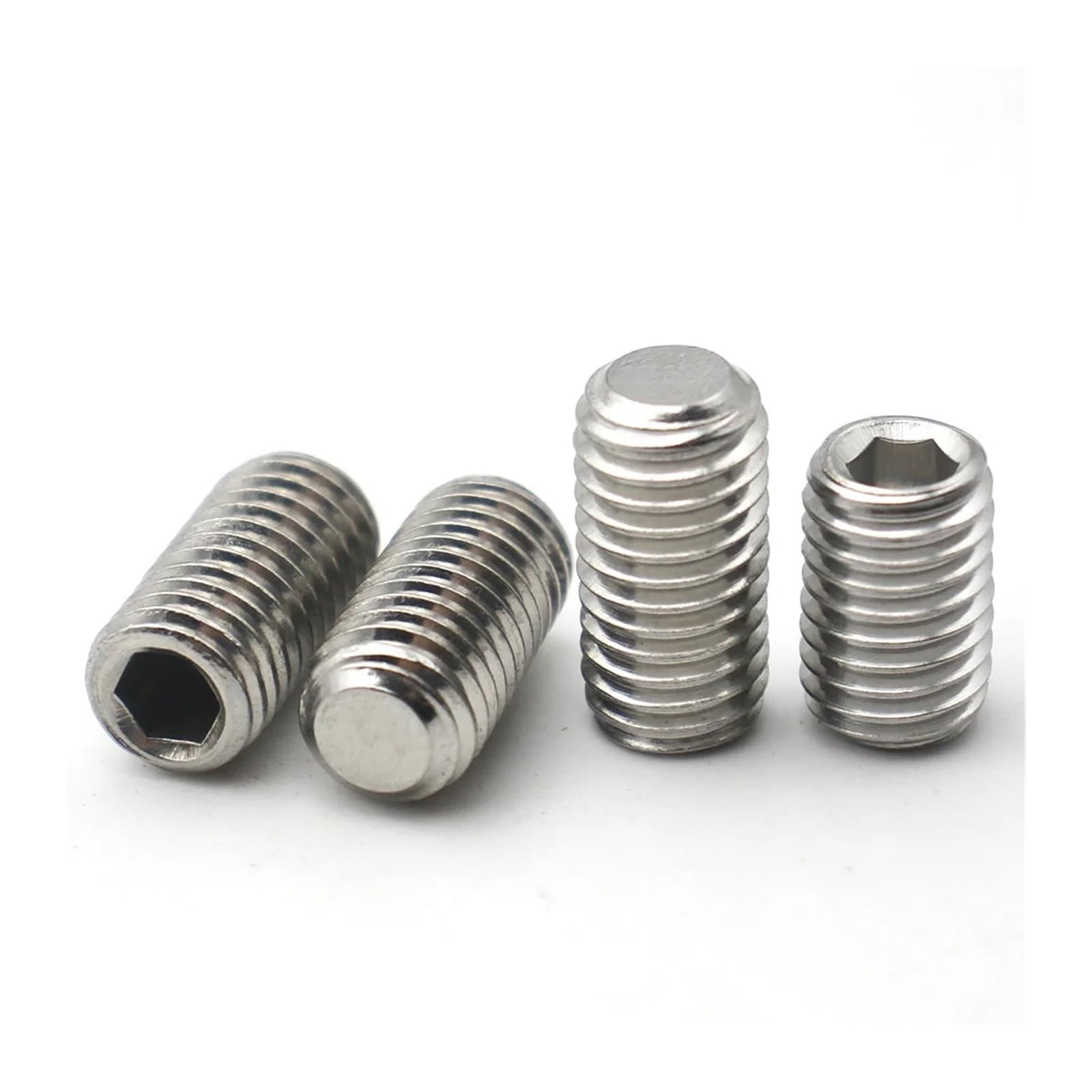 yaoqijie Tornillos prisioneros de cabeza hexagonal sin DIN916, acero inoxidable 304, con punta copa, 2 a 10 piezas, M1.6, M2, M3, M4, M5, M6, M8, M10 lasting