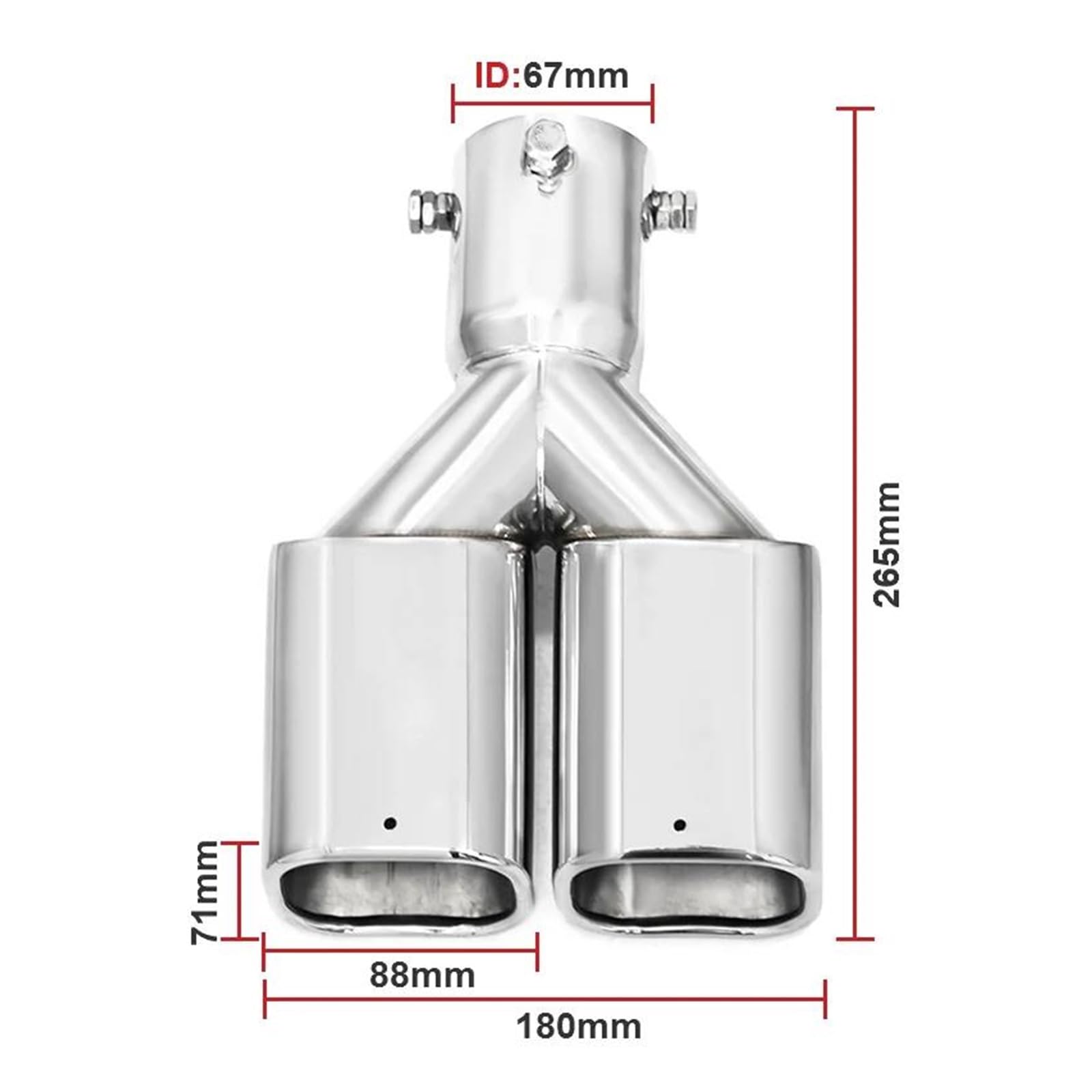 Tubo escape deportivo Silenciador de tubo de escape cuadrado de acero inoxidable de doble cabezal para Toyota para Alphard Serie 40 2024, 1 pieza silenciador