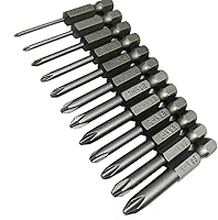 Vista 7 de Phillips Cross Screwdriver Bits, 12Pcs 1/4 Hex Shank Magnetic Cross Phillips Screw Head Screwdriver Bits Electric Screwdriver Set Power Tools 2