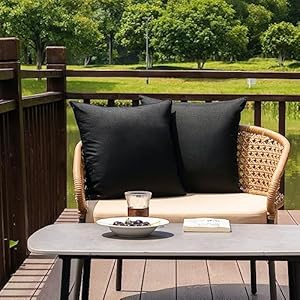 Ninialloutdoorwaterproofthrowpillowcoverssetof2decorativefarmhousegardenpillowcasesolidcushioncasesforpatiotentcouch18x18inchblack Urban Country Home Decor Nini all outdoor waterproof throw pillow covers set of 2 decorative farmhouse garden pillowcase solid cushion cases for patio tent couch 18×18 inch black urban country home decor