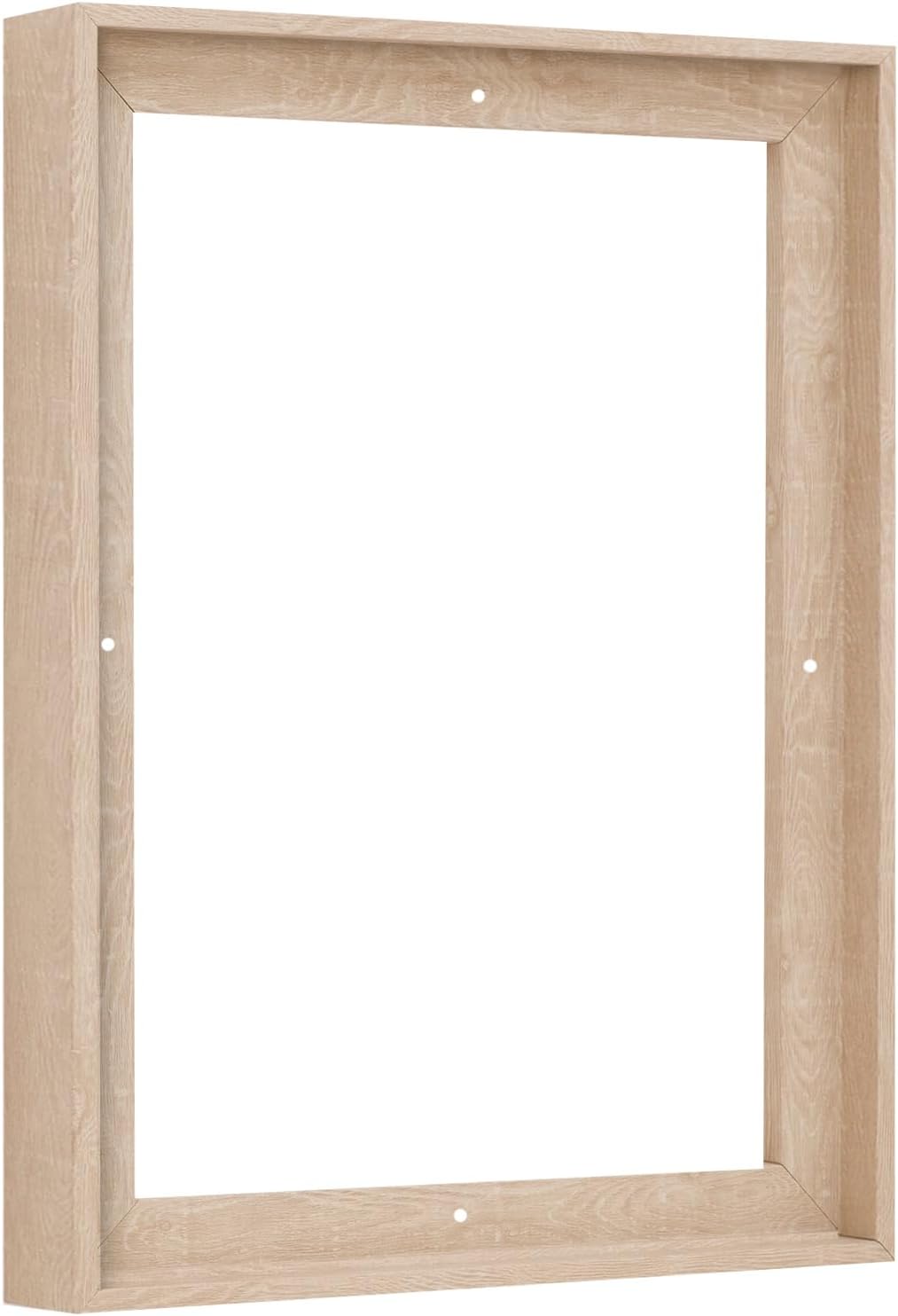 Pixy Canvas Custom Sized Floater Frame for 1-1/4 (1.25) inch Deep Canvas Paintings/Canvas Prints/Wood Canvas Panels/Wall Art/Wall Decor/Home Decor/Artwork (Nordic White Oak, Custom Size, Portrait)