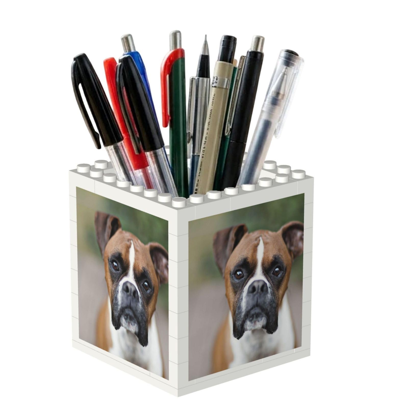 Poadnly Boxer Dog, Pen Pot Pencil Holder for Office Home School, Compact Desk Organiser for Office Stationery