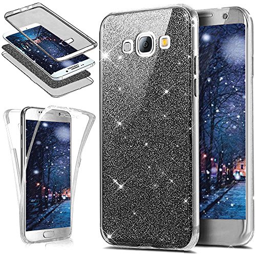 ikasus Galaxy S3 Case,Galaxy S3 Neo Case, [Full-Body 360 Coverage Protective] Sparkly Shiny Glitter Bling Front Back Soft Clear TPU Silicone Rubber Case for Galaxy S3 / S3 Neo,Black