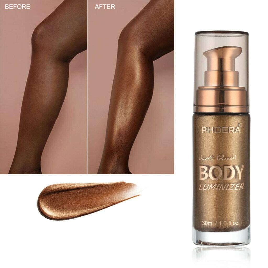 PHOERA Liquid Illuminator, Shimmer Body Oil & Face Highlighter – Glistening Bronze, 30ml