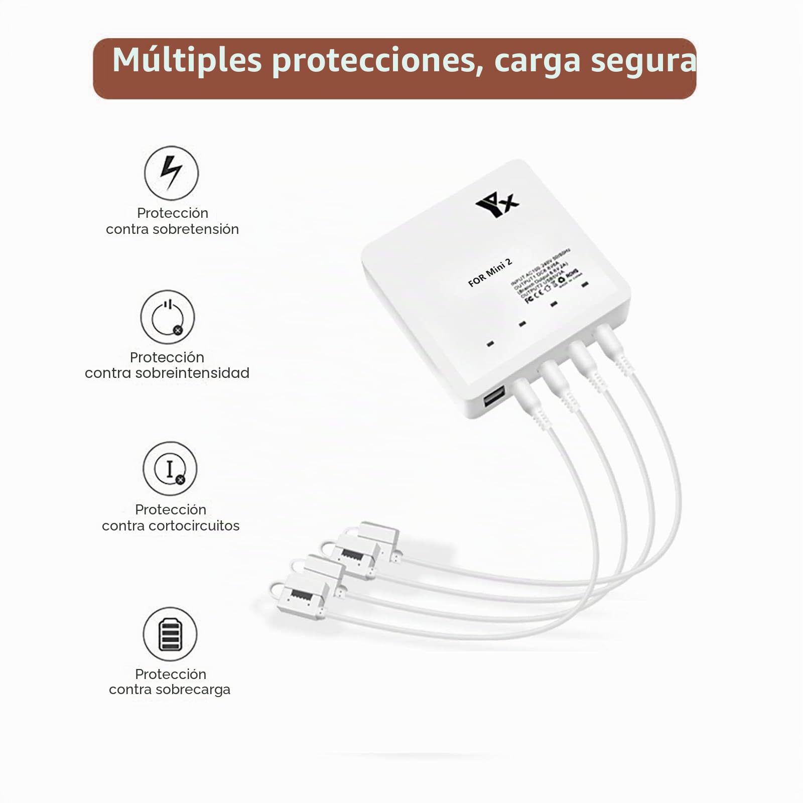 Cargador de batería 6 en 1 Estación de Carga de concentrador de Cargador Inteligente para Dron dji Mini 2/Mini SE