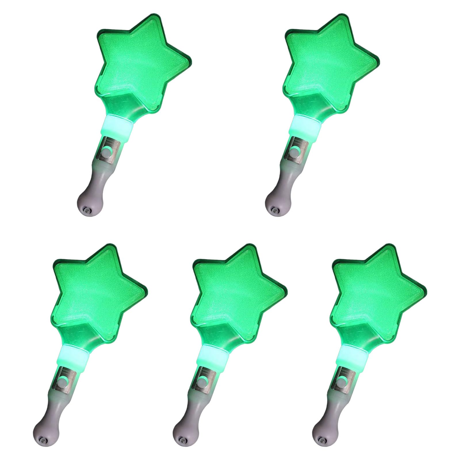 HEEZOU Pack of 5 Colorful LED Glow Sticks Flashing Sticks Heart Star Shaped Light Up for Party Led Glow Rod Night Club Party Supplies
