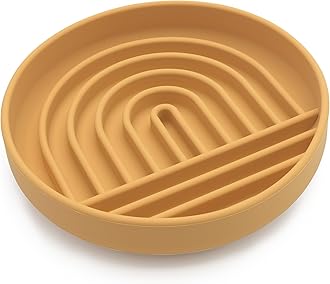 Should We Go? Slow Feeder for Dogs & Cats, The Slowdown Bowl Silicone Slow Eating Mealtime Solution with Modern Lick Mat Design, Reduces Gulping, Fits 1 Cup, 6” Across x 1.25” Tall, Small-Honey