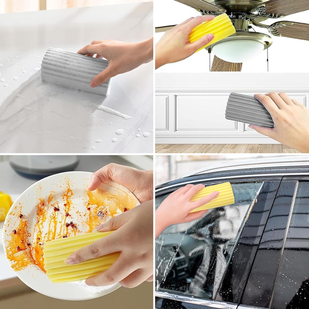6 Spugne Riutilizzabili Per Polvere | Pulizia Umida Di Finestre, Specchi E Superfici | Materiale PVA Assorbente - Foto 9