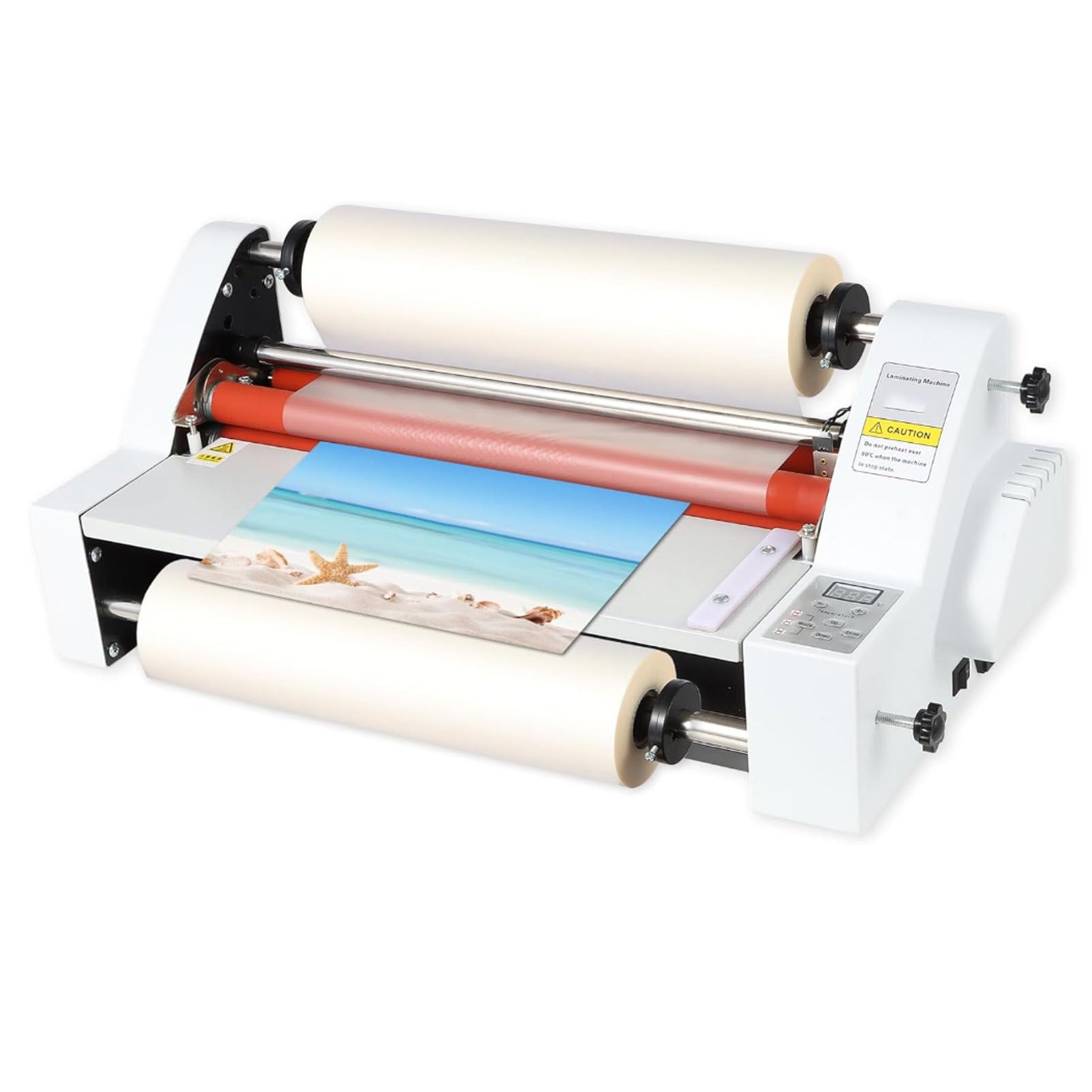 SENJINGHUA Laminating Machine, Thermal Hot/Cold Roll Laminator, Single/Dual Sided Thermal Laminating Machine, 335mm/460mm Laminating Width, Adjustable Film Tension and Paper Feed Thickness 460mm