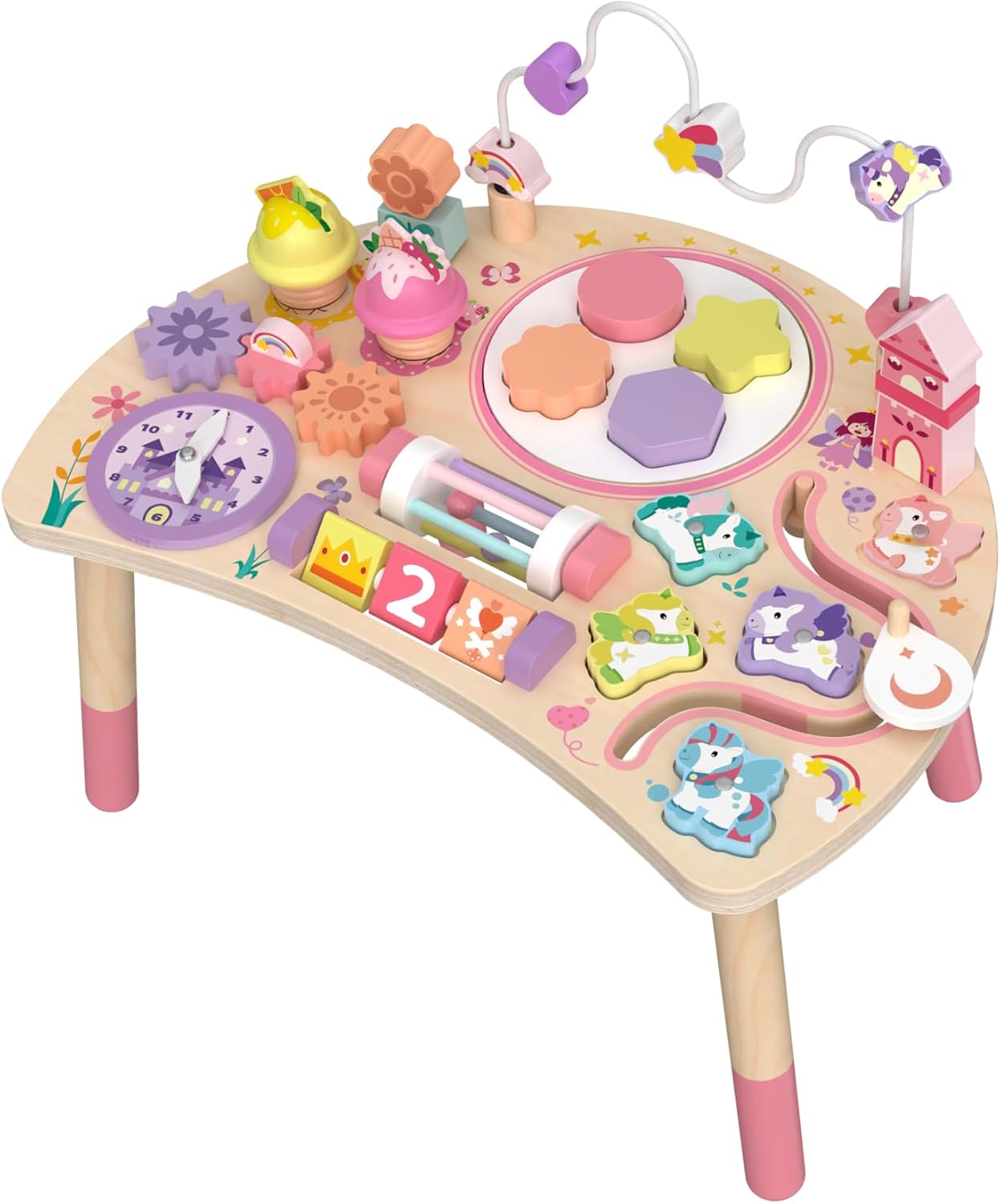 Wooden Montessori Activity Table for Toddlers