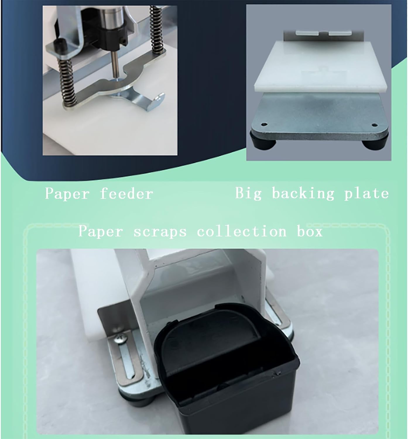 Perforatrice a foro singolo per carichi pesanti, punzonatrice manuale per carta e plastica da 250 fogli con righello di posizionamento, per carta comune, etichette, segnalibri, rilegatura finanzi 3MM