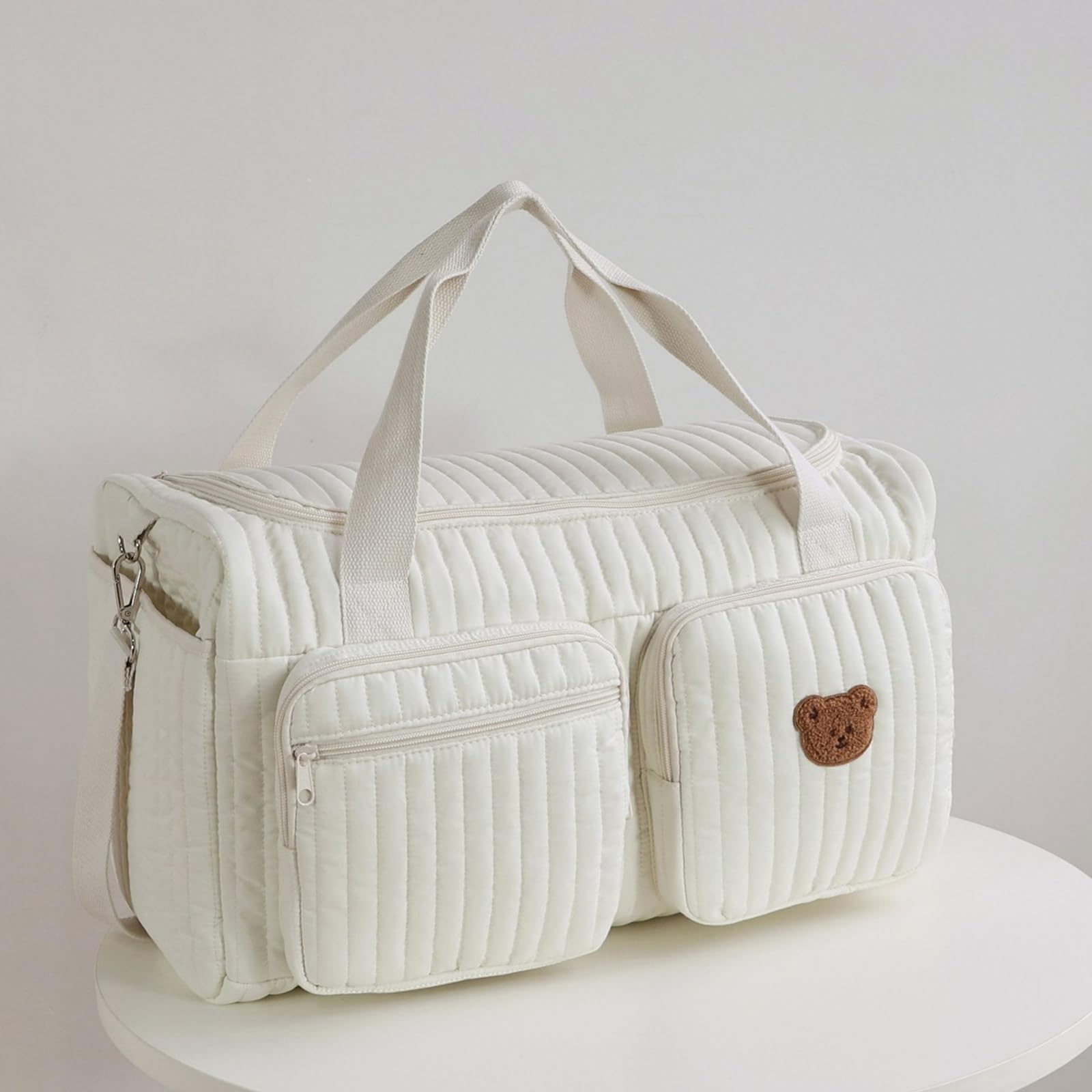 Bolsa de pañales para bebés con bonito estampado y bordado exquisito, organizador de viaje portátil