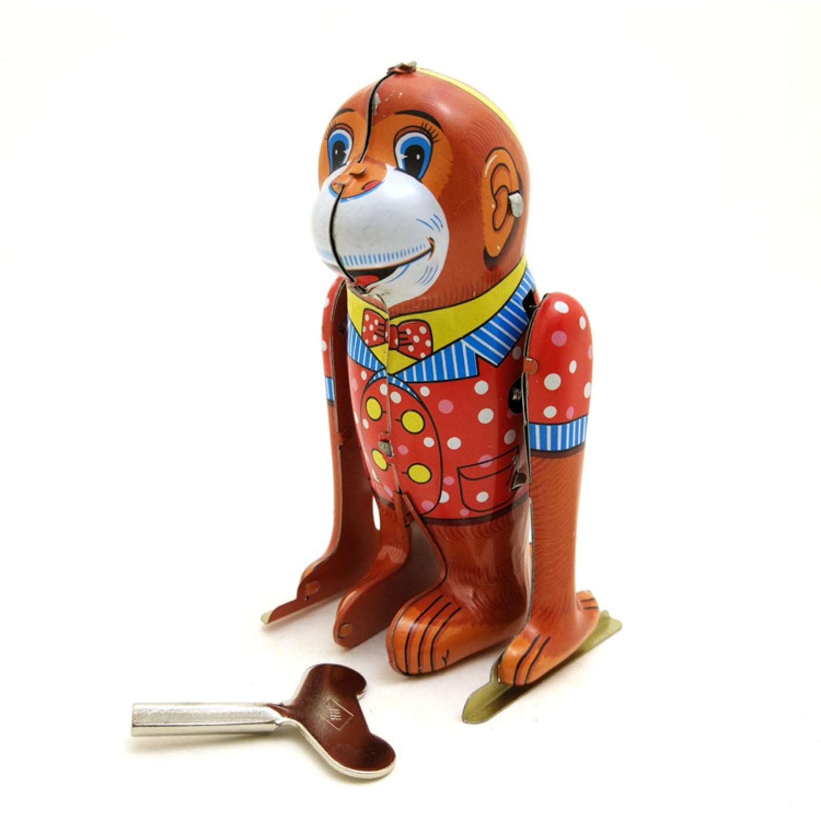CharmgleRetro Wind-up Flipping Monkey Toy Funny Spring Clockwork Moving Tin Toys Tabletop Bookshelf Decoration
