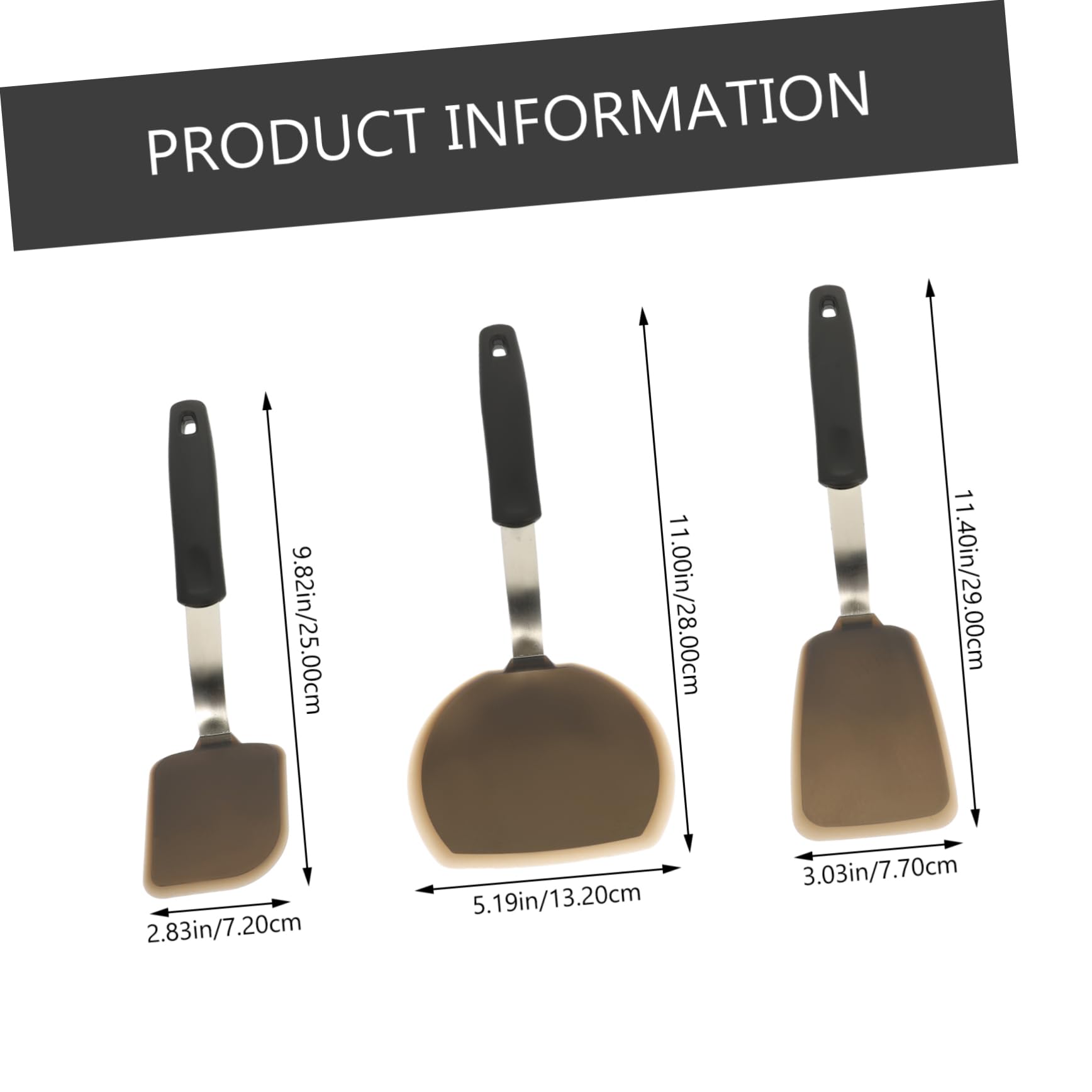 3piezas Espátula de Silicona para Wok y Cocina Antiadherente, Adecuado para Freír Carne y Hornear, Set Práctico para Hogar y Restaurant