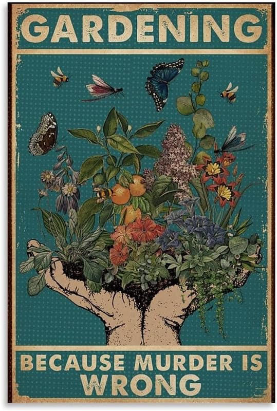 Entertainment Succulents Gardening Because Murder Is Wrong. Art And Wall Art Picture Print Modern Family Bedroom Decor Metal Tin Sign 8x12 Inch