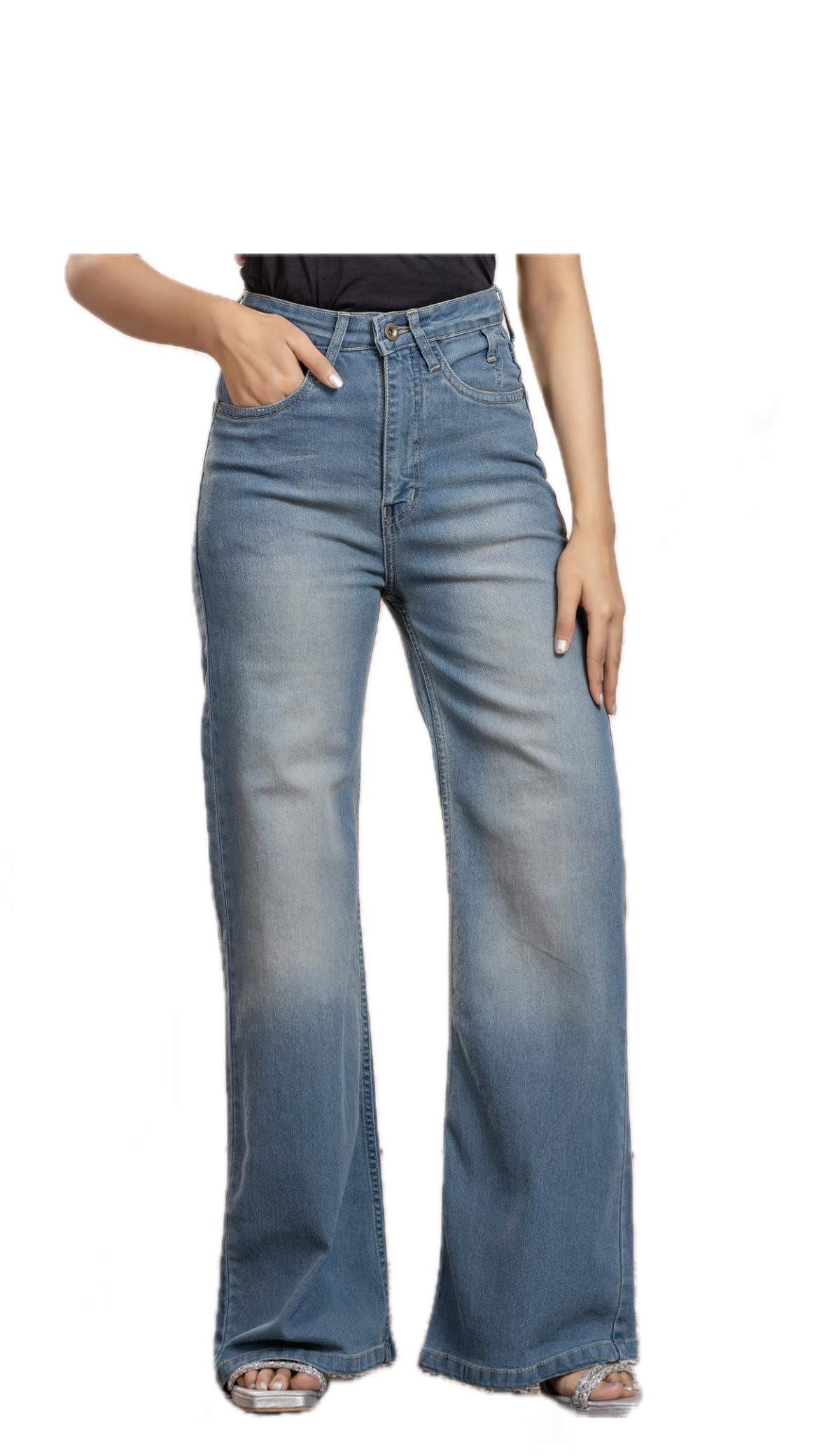 chevaux Women’s High Rise Wide Leg Jeans | Light Wash Relaxed Fit Denim Pants | Trendy Flared Bottom Stylish Jeans for Women & Girls | Comfortable Casual Everyday Wear Denim Trousers-picture-20