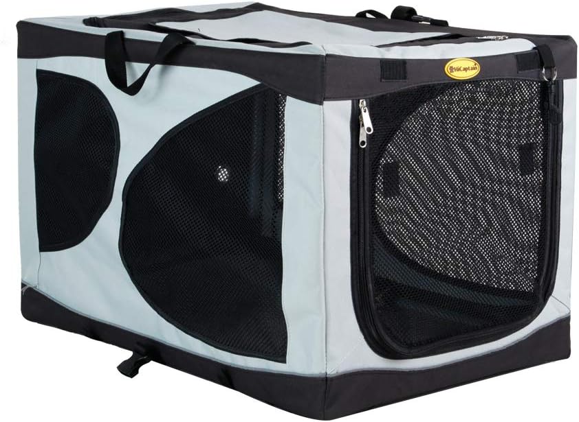 HiCaptain Portable Pet Crate for Indoor Outdoor Travel Deluxe Soft Oxford Kennel Fit for Small Medium Large Dog & Cat