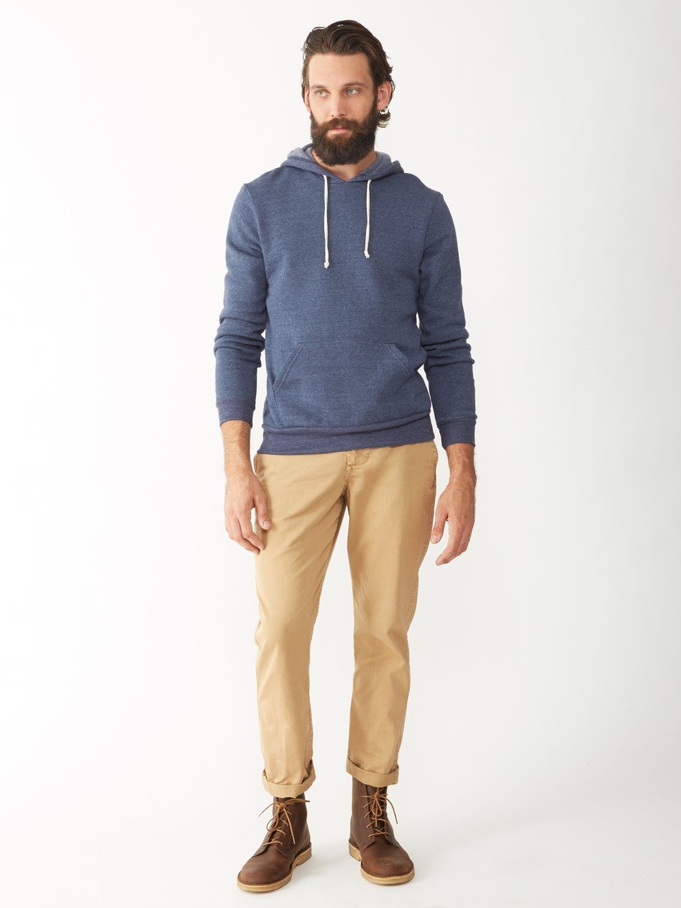 Alternative Cropped Pullover Hoodie Felpa con Cappuccio Uomo