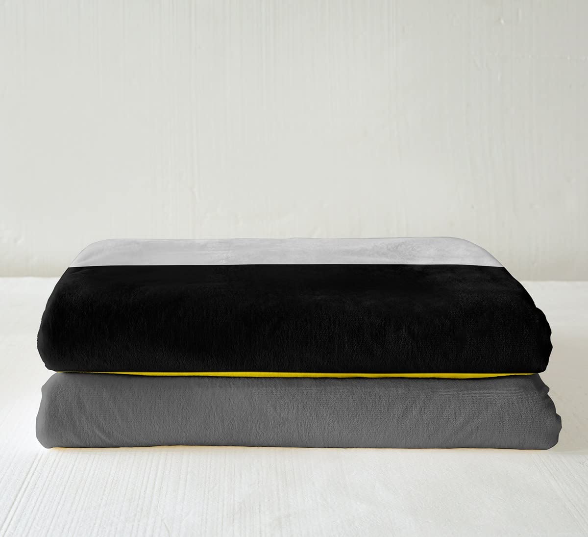 Coperta In Pile Borussia Dortmund - Motivo Righe Nero-Giallo, Ufficiale BVB, 100% Cotone - Foto 8