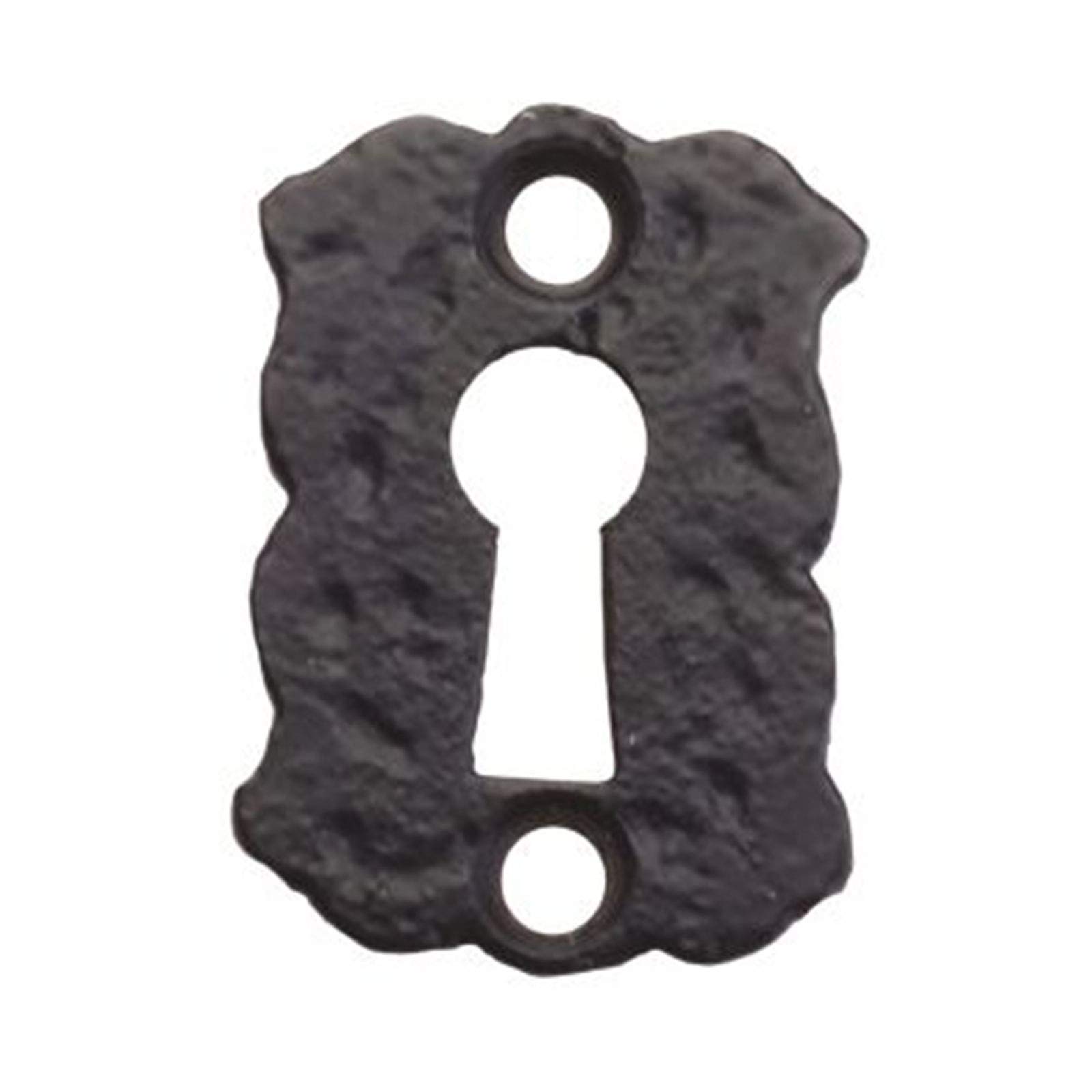 Foxcote Foundries Black Floral Keyhole Cover Escutcheon - Antique