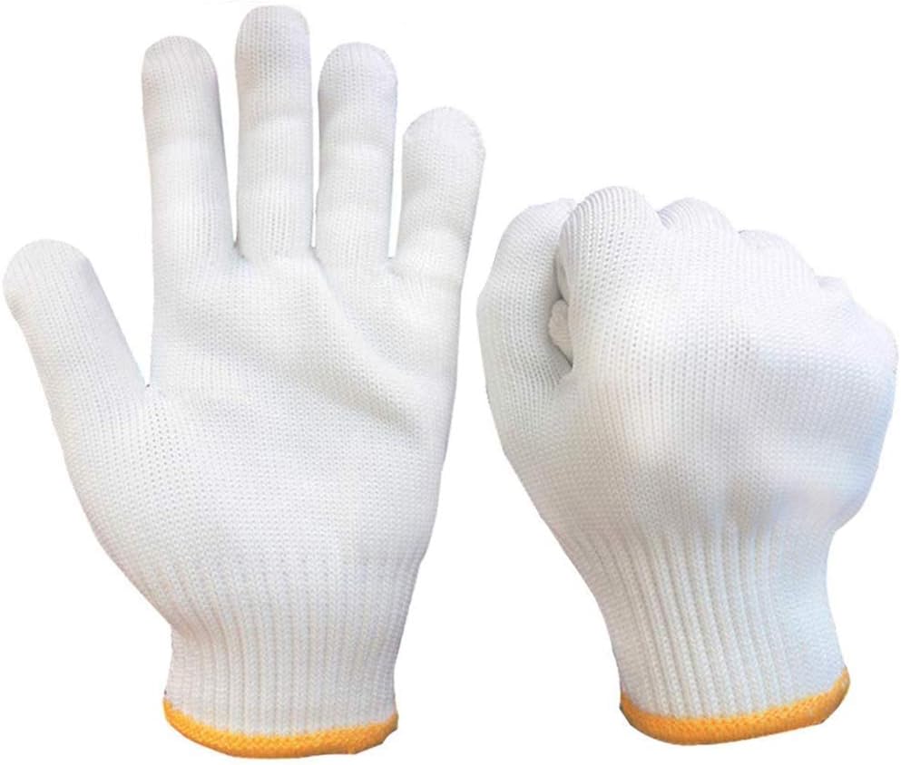 Work Gloves Hand Working Gloves Safety Grip Protection Work Gloves Men Women BBQ Thicker Industry Knitted Cut Repair Gloves Durable String Knit for Work Safety Thick Cotton (Yellow)