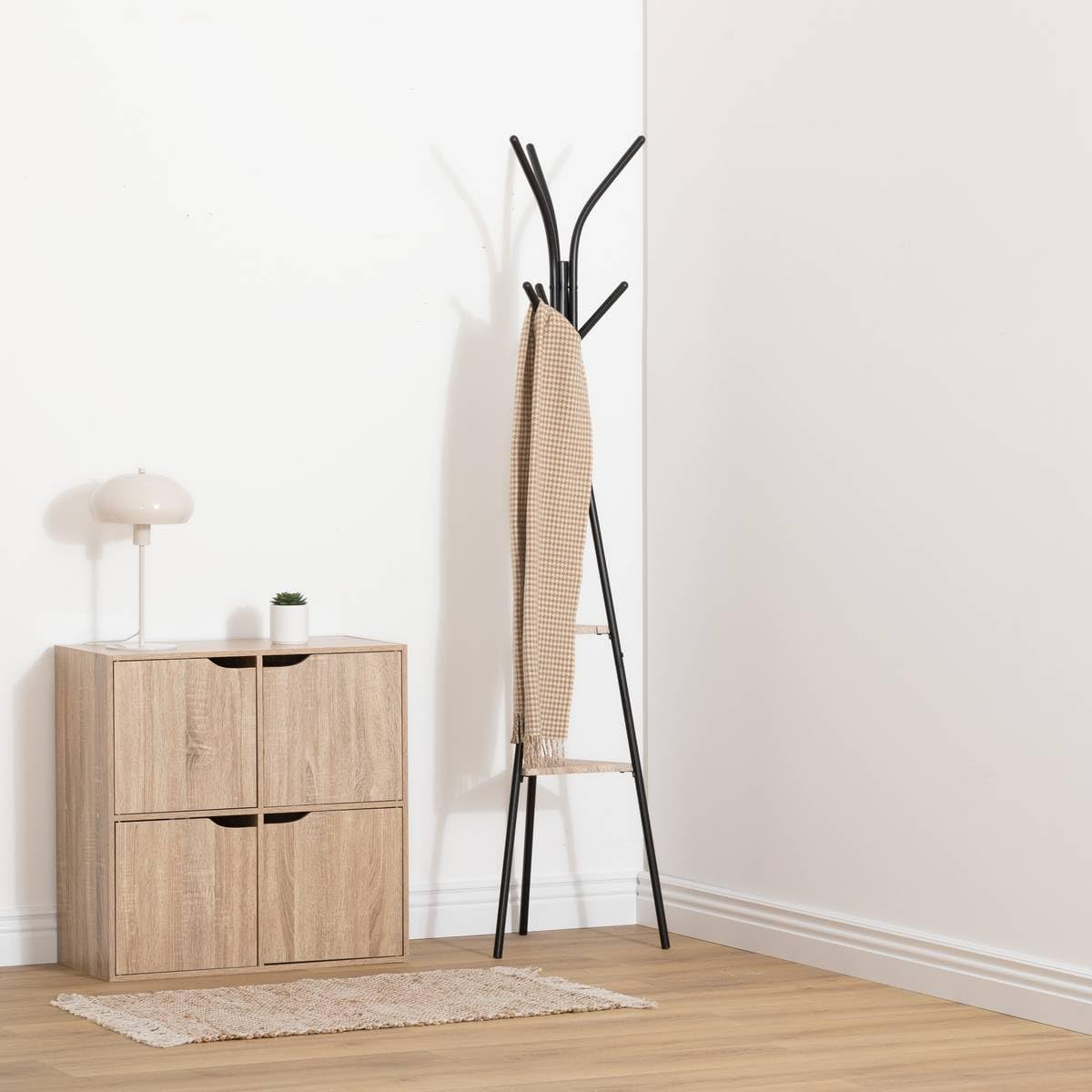 5Five - Scaffale contenitore con ante miste beige - 4 scomparti - 67,5x32x67,5 cm - Organizzazione della casa, soggiorno, camera da letto, accessorio per ufficio