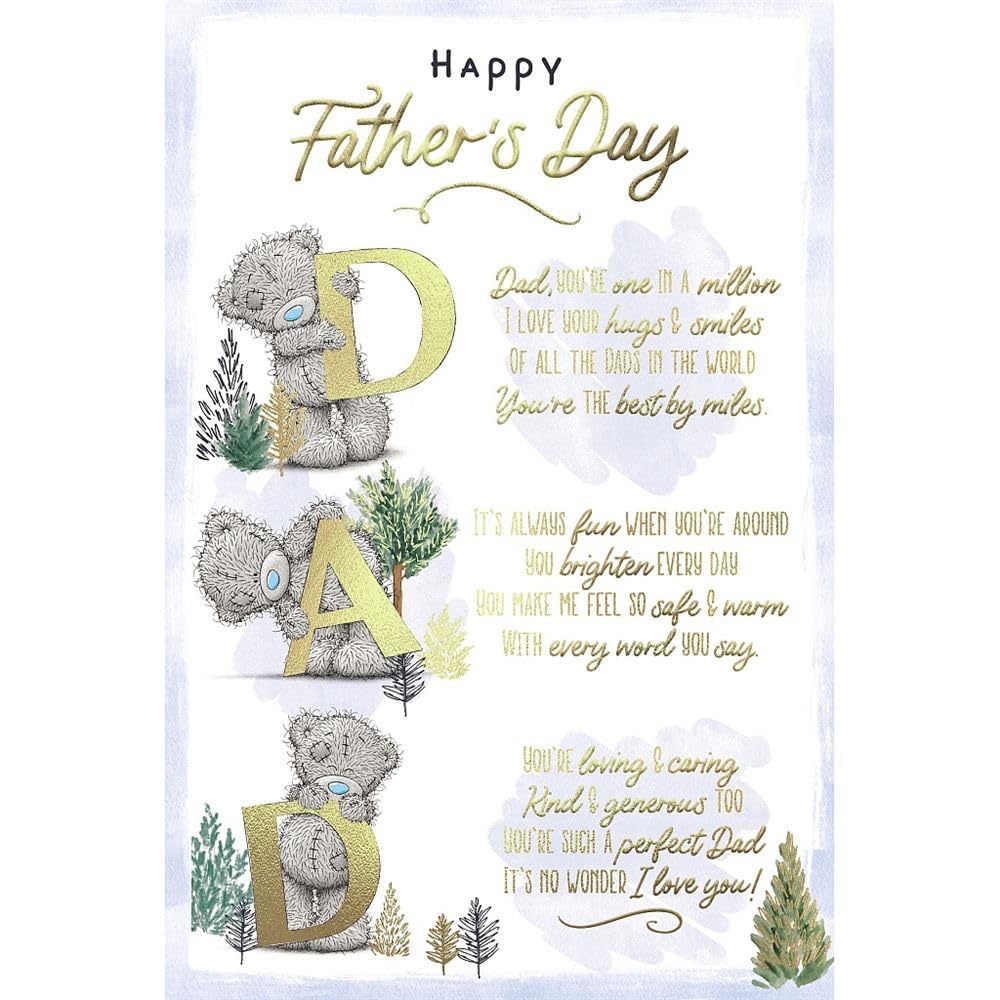 Me to You Father's Day Card Tatty Teddy with Dad Letters 6x9in - Official Collection