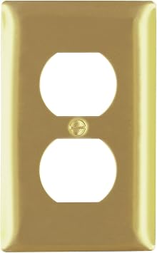 Legrand Pass & Seymour SB8PB Polished Brass Wall Plate, 1 Gang, One Duplex Outlet Receptacle Cover, Brass 1 Count