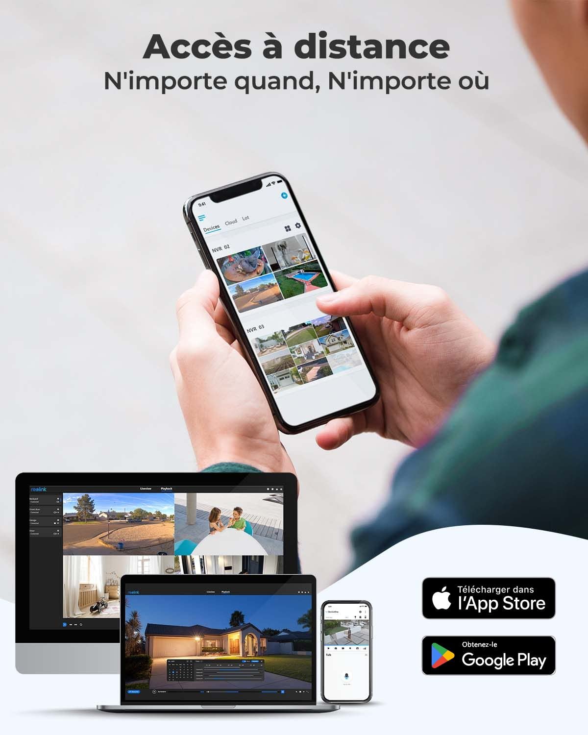 Reolink 4K PoE NVR 8 Canaux pour Caméras de Sécurité, RLN8-410 | Enregistrement de Vidéo avec Disque Dur de 2TO, Supportez 16MP/12MP/8MP/5MP/4MP HD IP Caméra, Enregistrement 24h/24