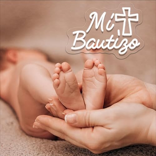 Miniatura 3 de Letreros de neón Mi Bautizo para decoración de pared, 14.2 x 10 pulgadas, letrero de luz LED con texto en inglés "My Bautiz", perfecto para fiestas