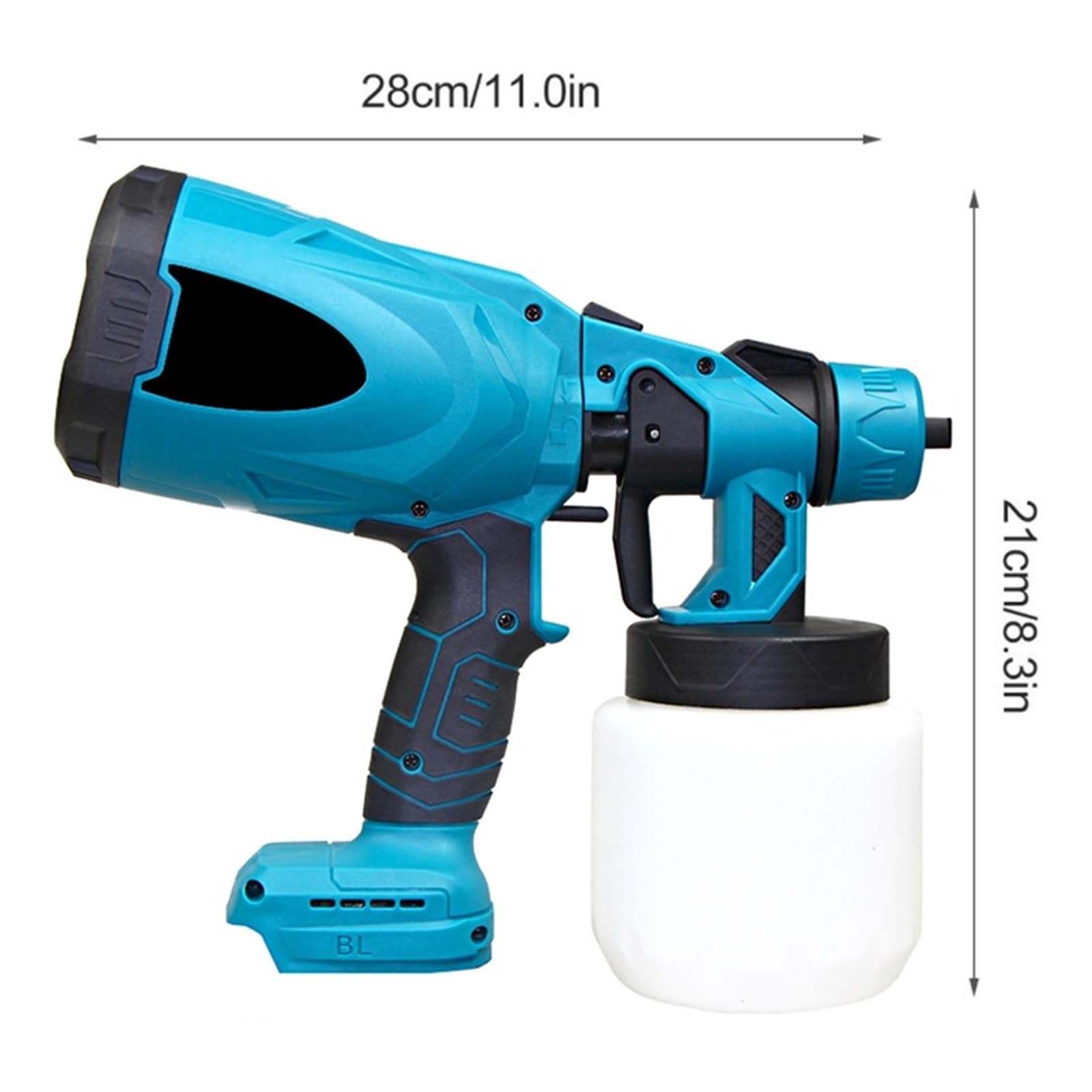 Pistolet do malowania, 800ML Elektryczny pistolet natryskowy Bezprzewodowy pistolet natryskowy do malowania mebli samochodowych Stalowy pistolet natryskowy Kompatybilny z akumulatorem 18 V(No Battery