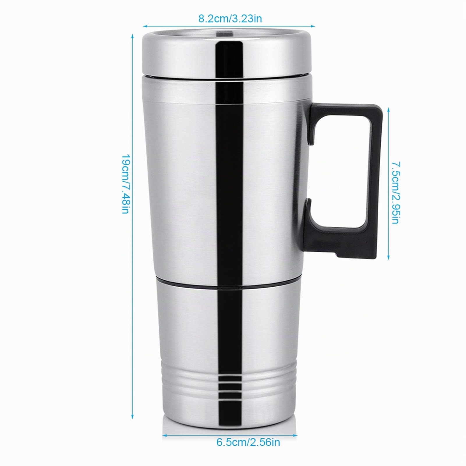Bouilloire à Eau Chaude électrique, 12 v/24 v 300 ML Portable en Acier Inoxydable Voiture cafetière Chauffage Tasse à Boire Bouteille(12V)