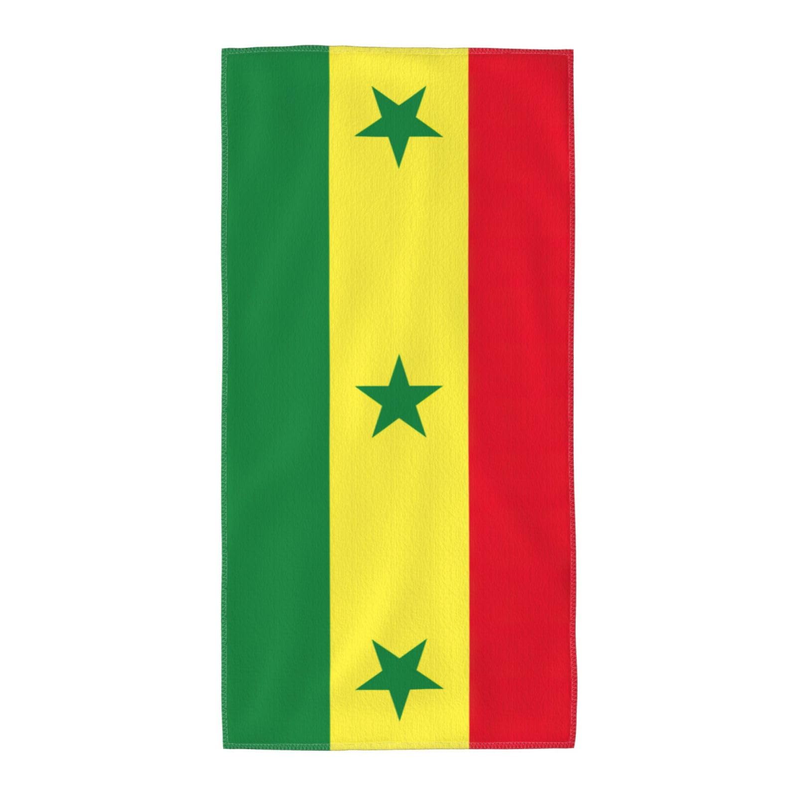 DIEzig Flag Of Senegal Fashion Printed Long Bath Towel For Pool Side Seaside Holiday