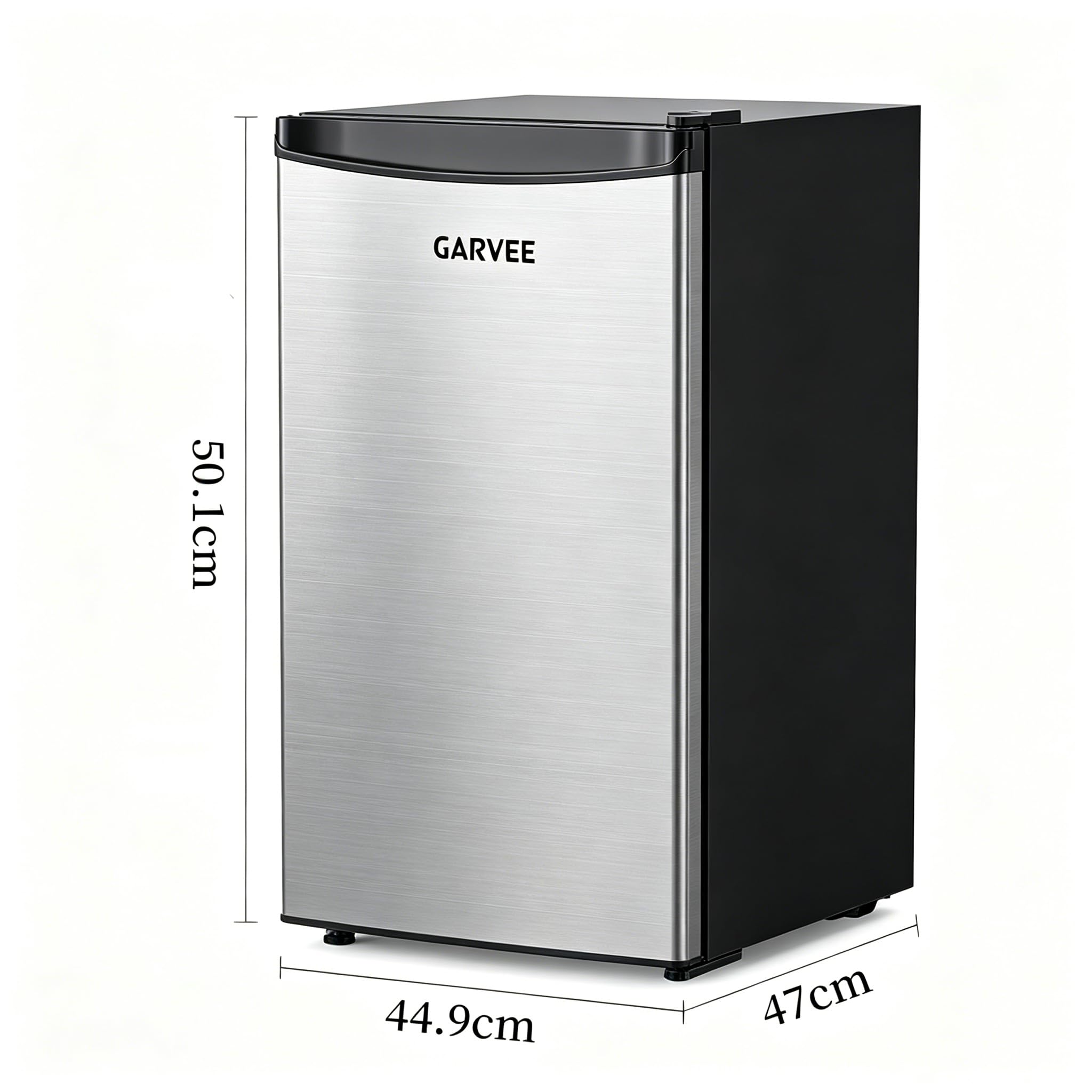 Garvee Réfrigérateur Compact Sous Plan, Mini Frigo Avec Congélateur Intégré, Acier Inoxydable, 45 Litres