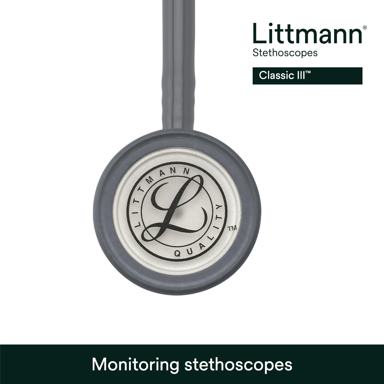 3M Littmann Fonendoscopio para monitorización Classic III, tubo gris, 68,5 cm, 5621