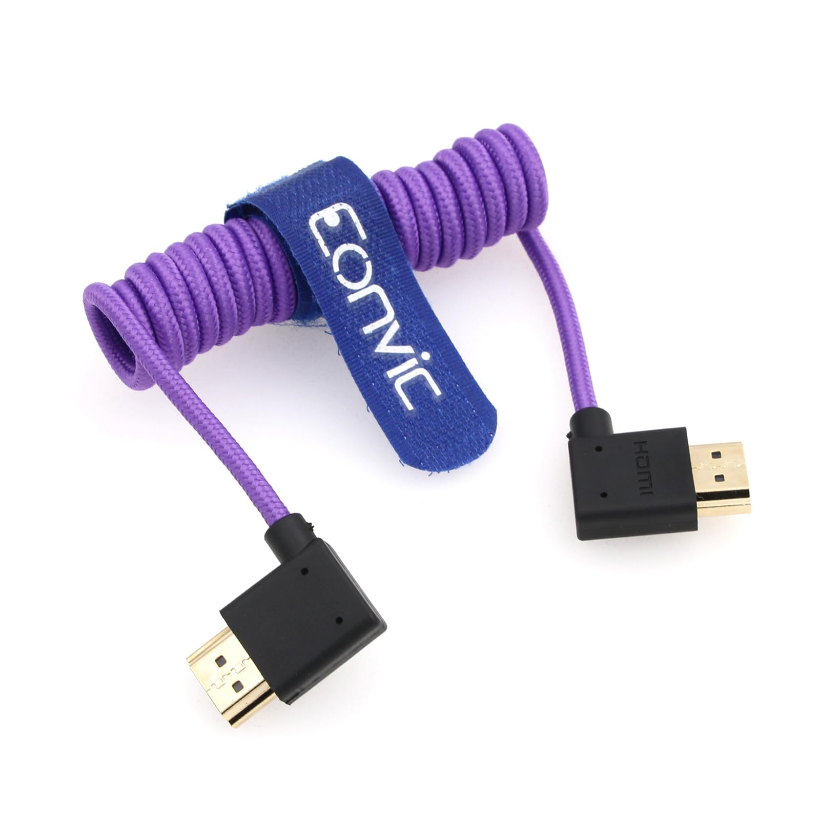 Eonvic 2.1 8K HDMI to HDMI Cable High Speed Thin HDMI Male to Male Extender Purple Coiled Cable for Atomos Ninja V Sony a7siii - Image 2