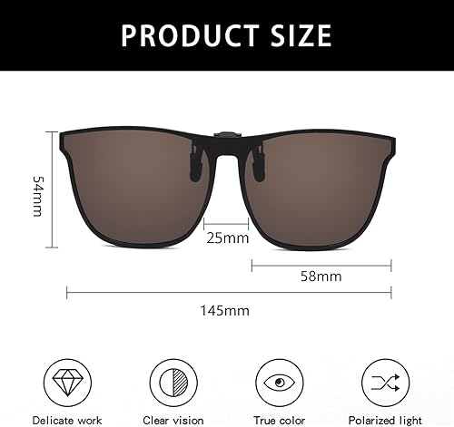 Miniatura 3 de YAMEIZE Gafas de sol polarizadas con clip Gafas de protección UV400 antirreflejos abatibles para mujeres y hombres, conducción, viajes, pesca