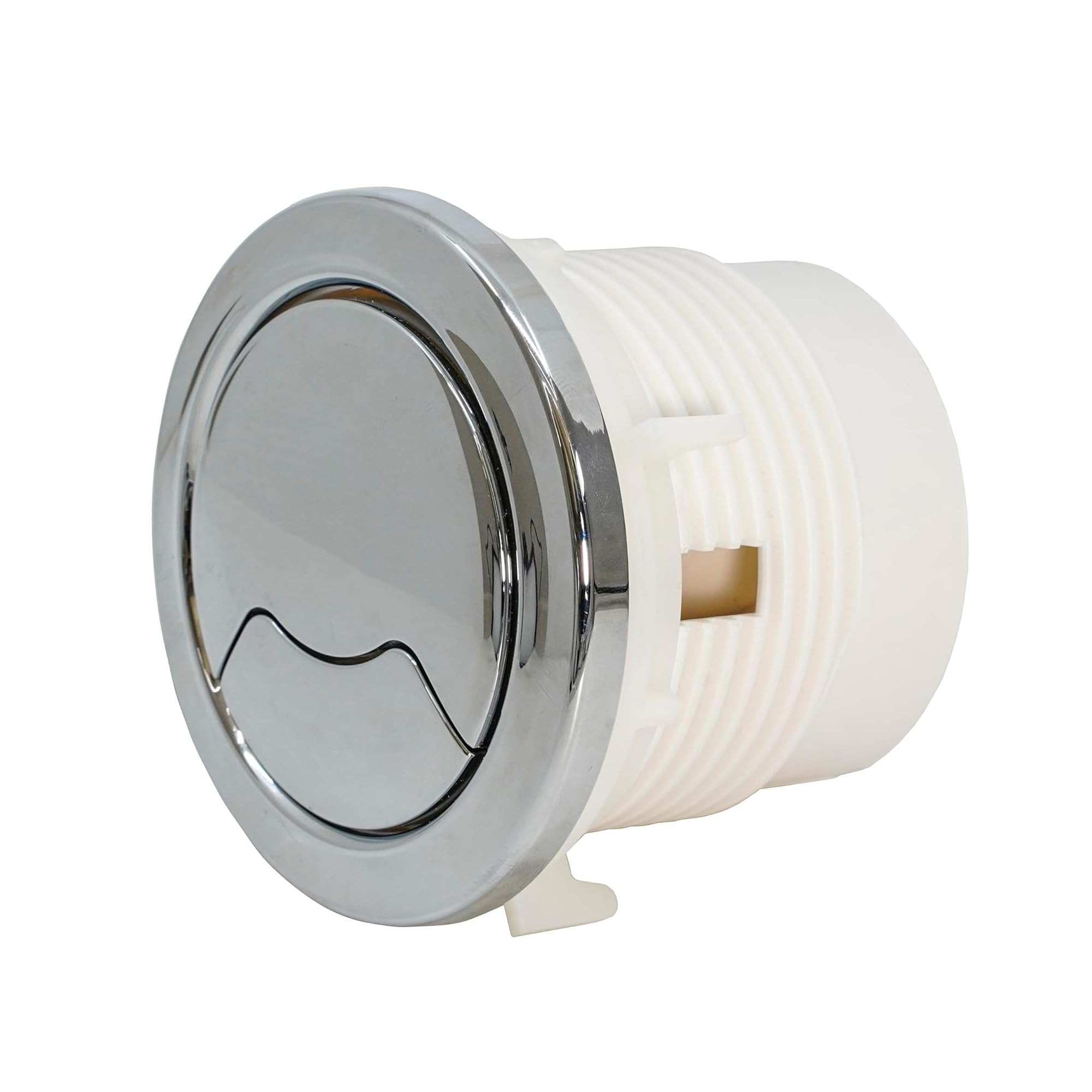 Fluidmaster ‎C360116 Round Pneumatic Dual Flush Button for Concealed Cistern Systems, Dual Flush Control, Adjustable Water Volumes, 72–76 mm Cut-Out, Chrome Finish