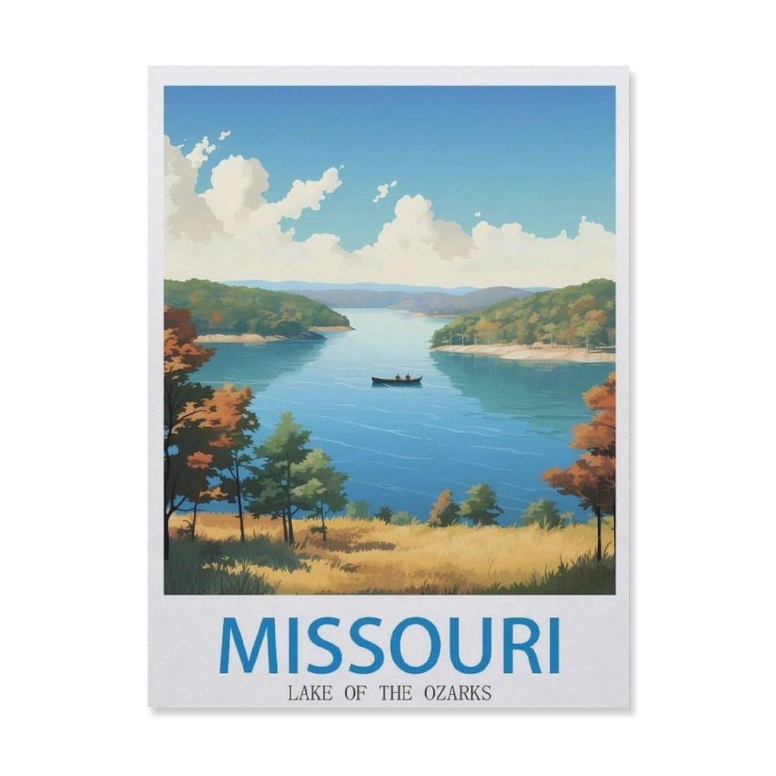 Metal Tin Sign，Lake of The Ozarks Missouri，Tin Sign Vintage Rustic Decor Cave Coffee Shop Bar Bedroom Home Wall Decor Nostalgic Tin Sign(15x30cm）6x12 inch-EI73