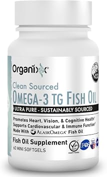 Organixx Omega 3 TG Fish Oil, EPA & DHA Support, 60 Softgels