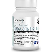 Organixx Clean Sourced Omega 3 TG Fish Oil, Supplement for Men & Women, Wild Caught EPA & DHA Softgels in Triglyceride Form, MSC-Certified AlaskOmega, Gluten Free, Non GMO, 60 Softgels