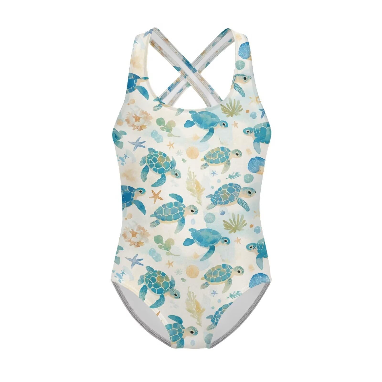 Girls One Piece Bathing Suit,Slim-Fit Ruffle Strap Swimsuit with Adjustable Strap Quick Dry Summer Beach Swim Suit