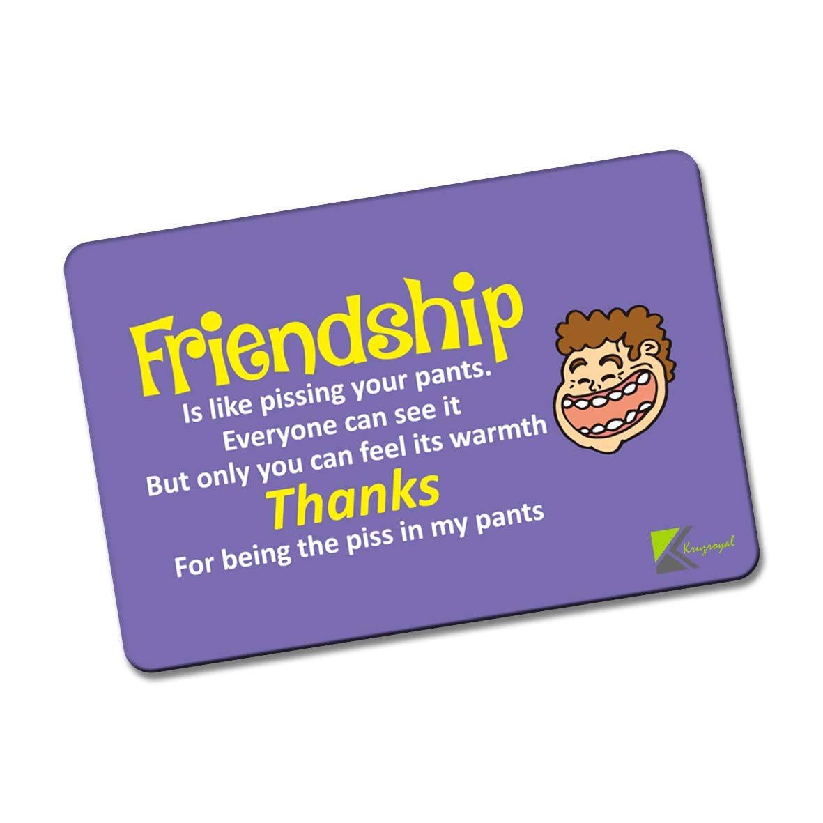 Kruzroyal FM121 FRIENDSHIP Quote Novelty Funny Gift Idea Glossy Rectangle Metal Fridge Magnet