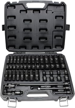 TIGHTSPOT 3/8" Drive 50pc Impact Socket PRO SET, our Most Popular Set Ever with SAE & Metric from 5/16 Inch - 3/4 Inch, 8mm-19mm + 21mm + 22mm, Standard/Deep Sockets, Extension Bars, Adapters & More